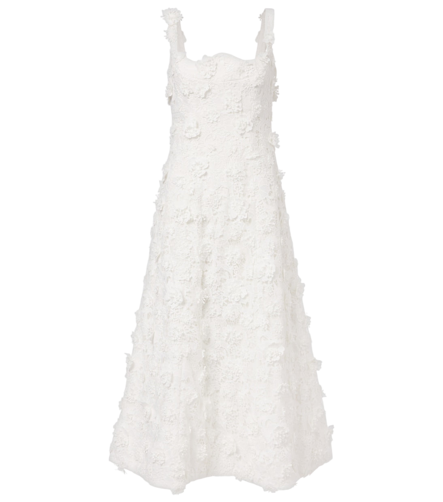 Leo Lin Odette floral-appliqué lace cocktail dress