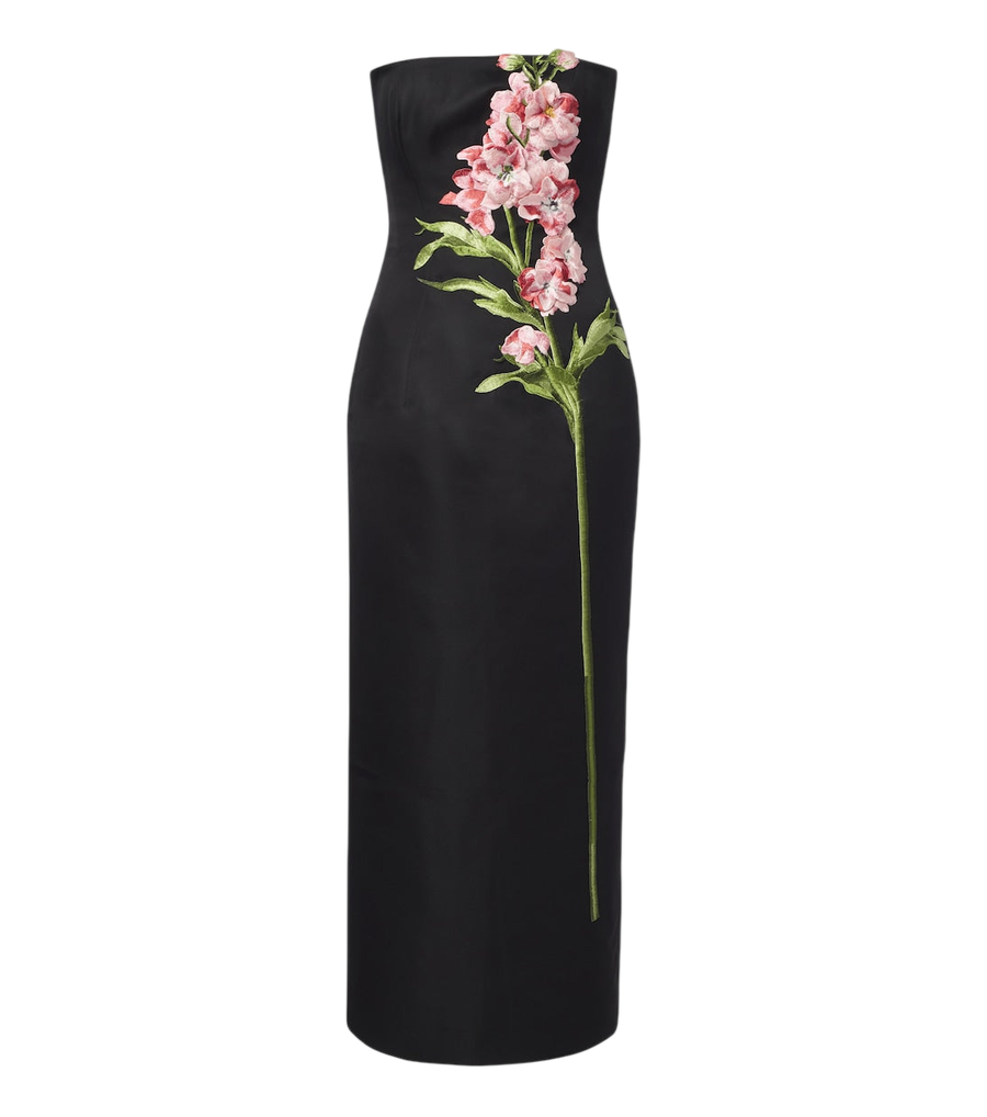 Leo Lin Rayna floral-applique bustier dress