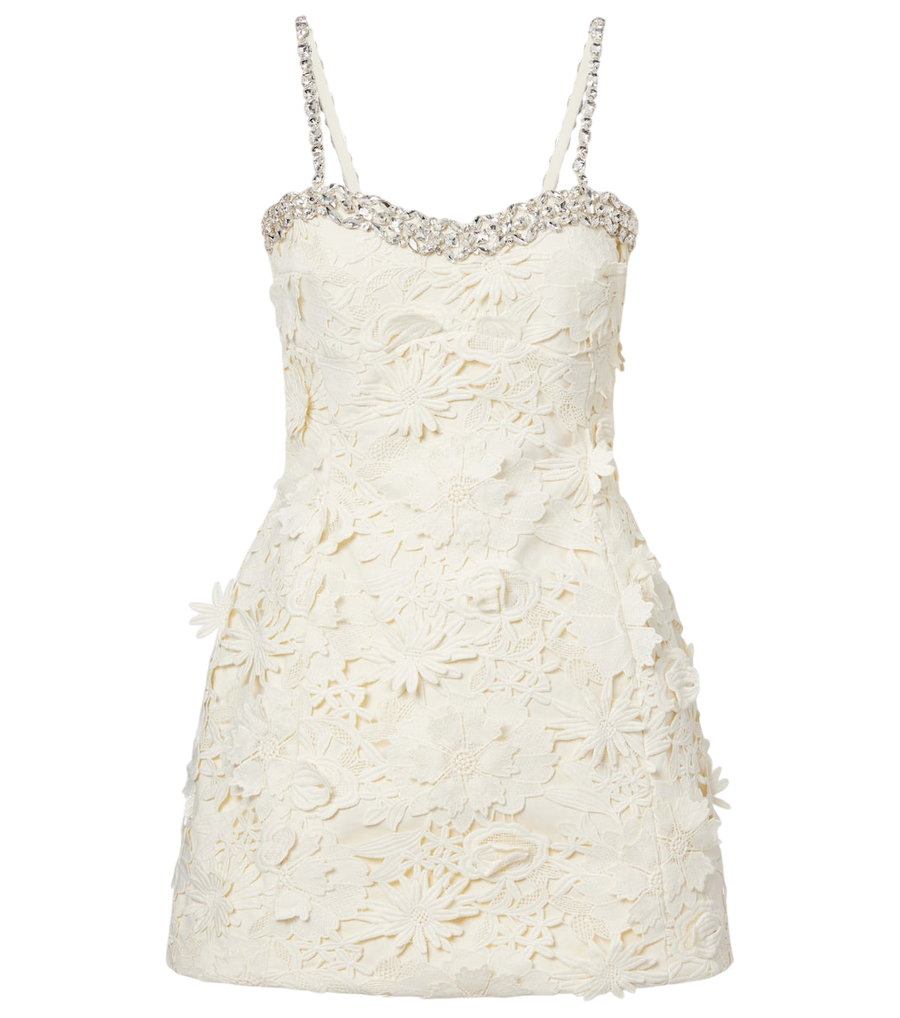 Leo Lin Sophie embellished lace minidress