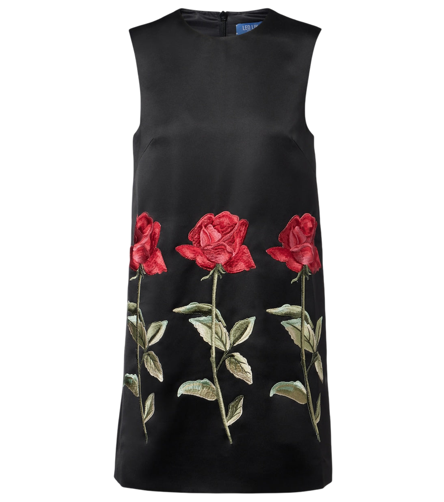 Leo Lin Yvonne floral embroidered minidress