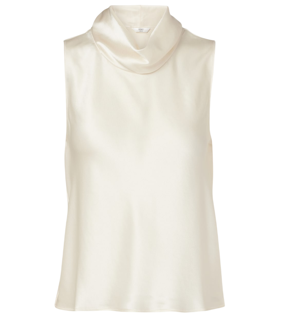 Leset Barb satin top