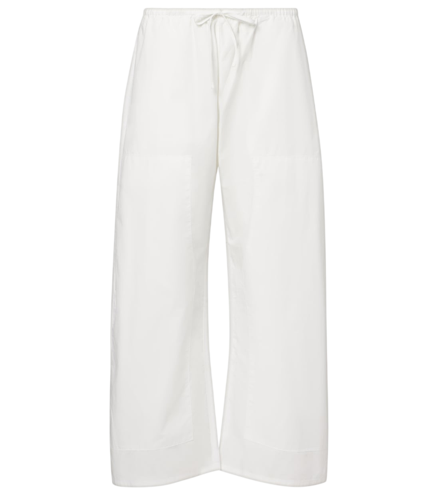 Leset Kyoto cotton barrel-leg pants