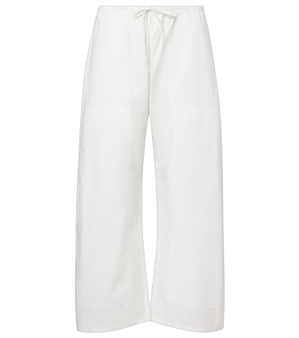 Leset Kyoto cotton barrel-leg pants