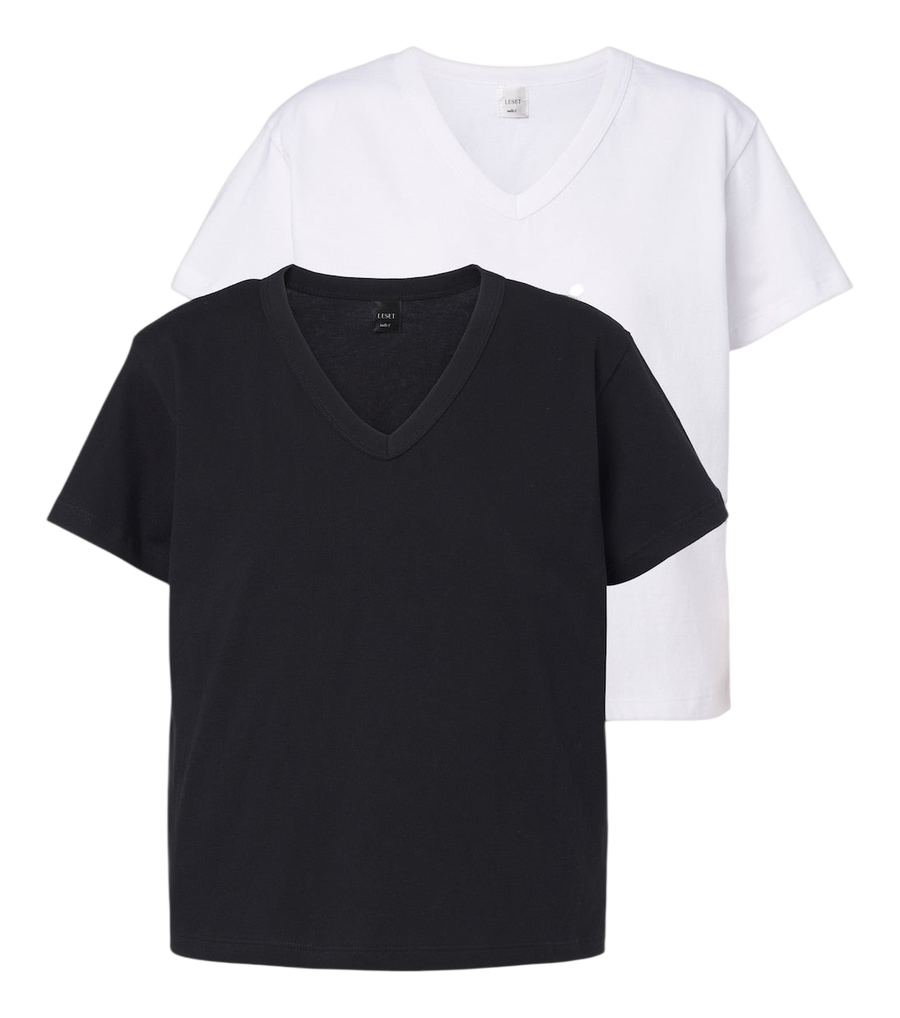 Set de 2 camisetas de algodón de punto Leset Margo