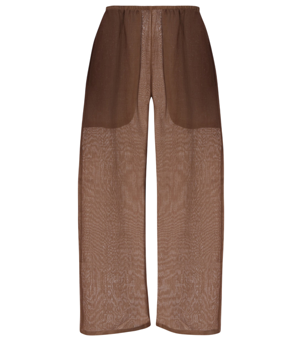 Leset Niko ramie cropped barrel-leg pants