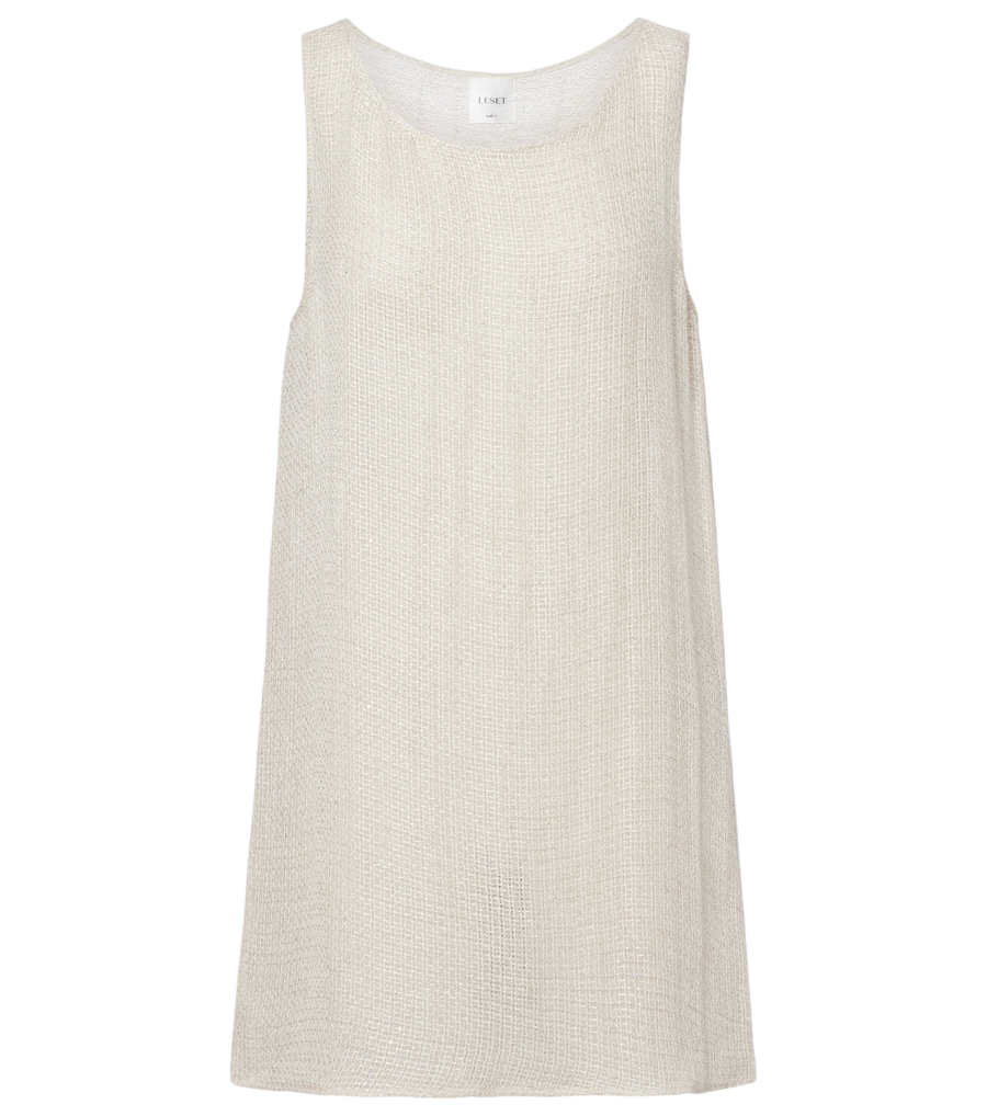 Leset Stella sequined linen-blend minidress