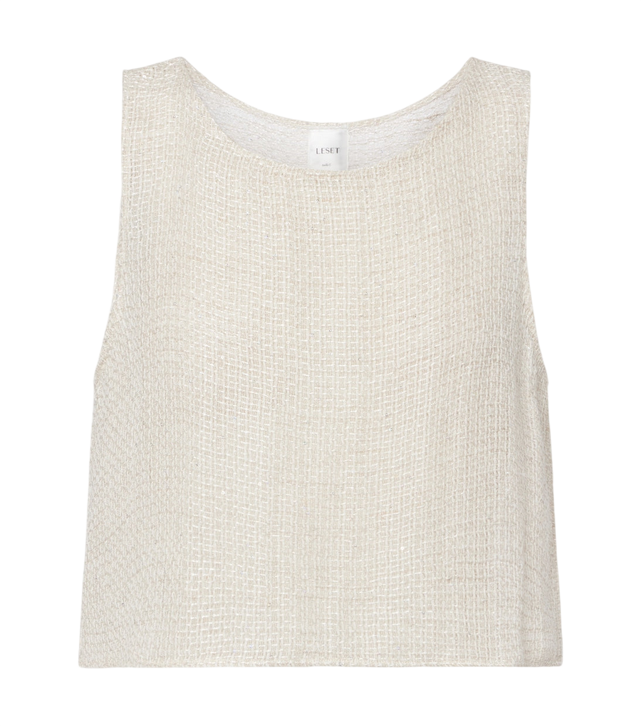 Top de mezcla de lino con lentejuelas Stella de Leset