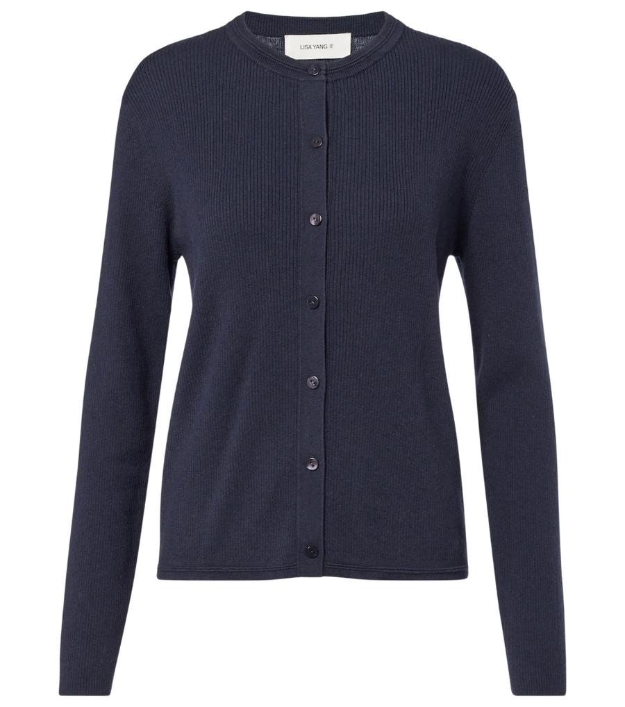 Lisa Yang Abeena ribbed-knit cotton and cashmere cardigan