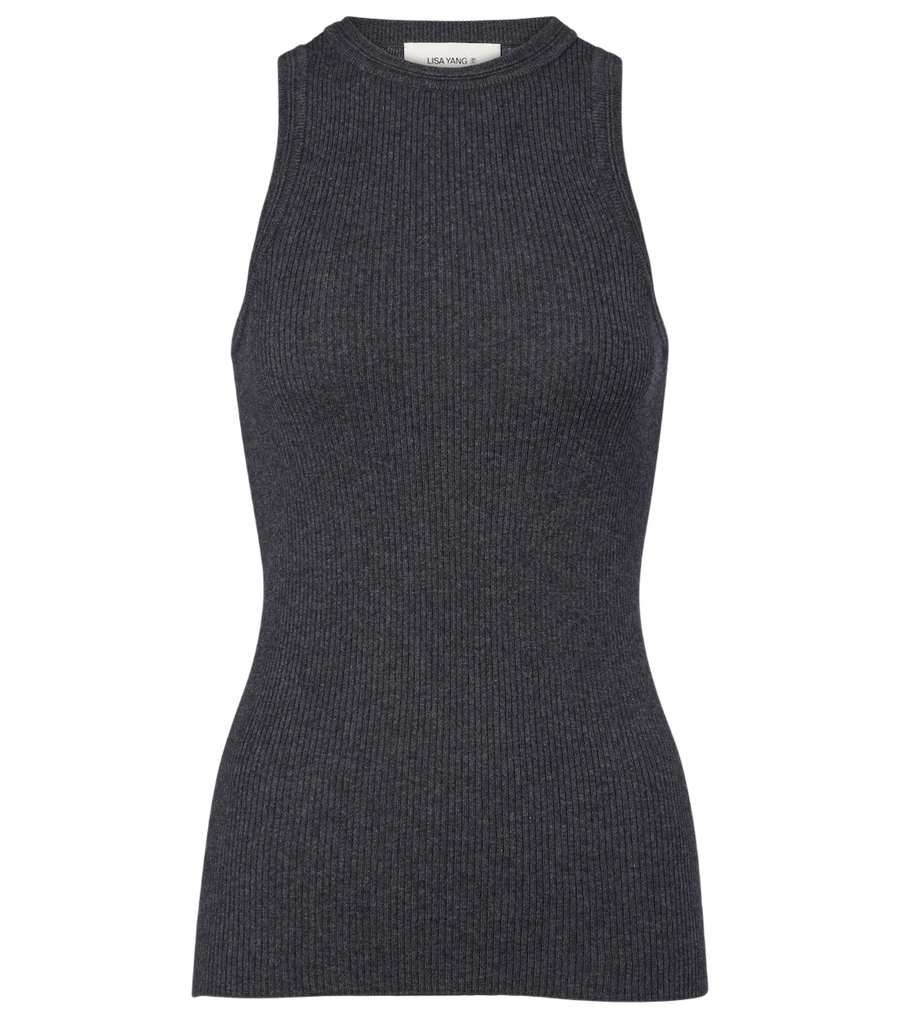 Lisa Yang Canotta Amya in cotone e cashmere a coste
