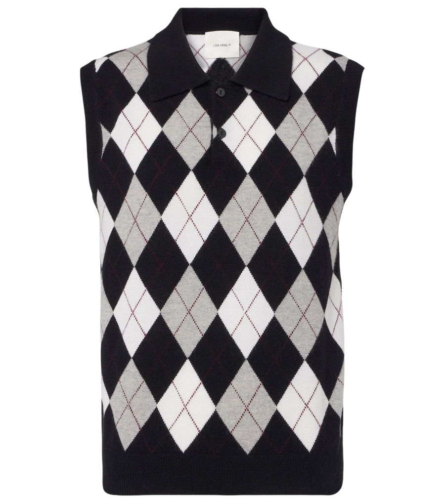 Lisa Yang Anwen argyle cashmere sweater vest