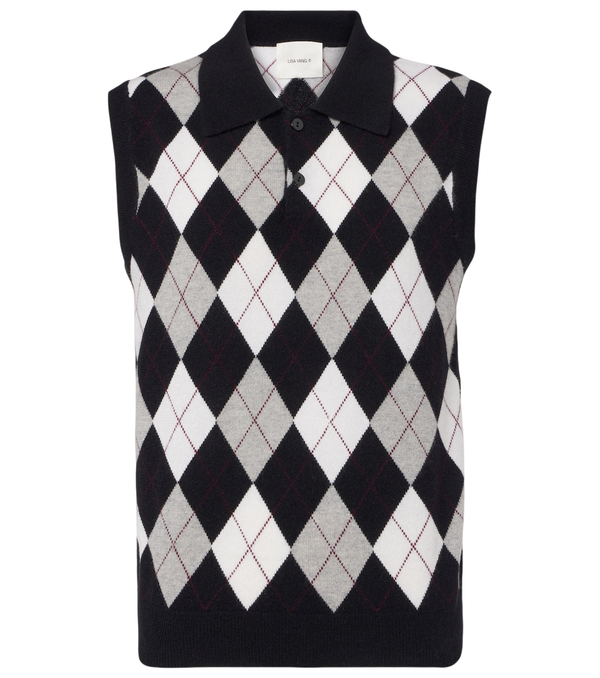 Lisa Yang Anwen argyle cashmere sweater vest