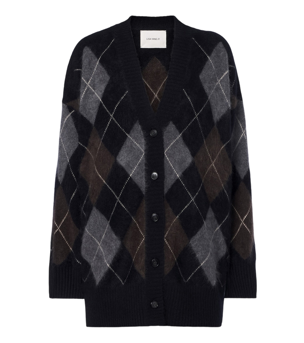 Lisa Yang Elaria argyle cashmere cardigan