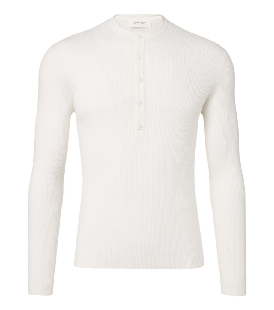 Lisa Yang Falk cotton and cashmere Henley shirt
