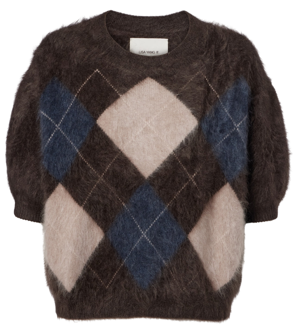 Lisa Yang Juniper argyle knitted cashmere top
