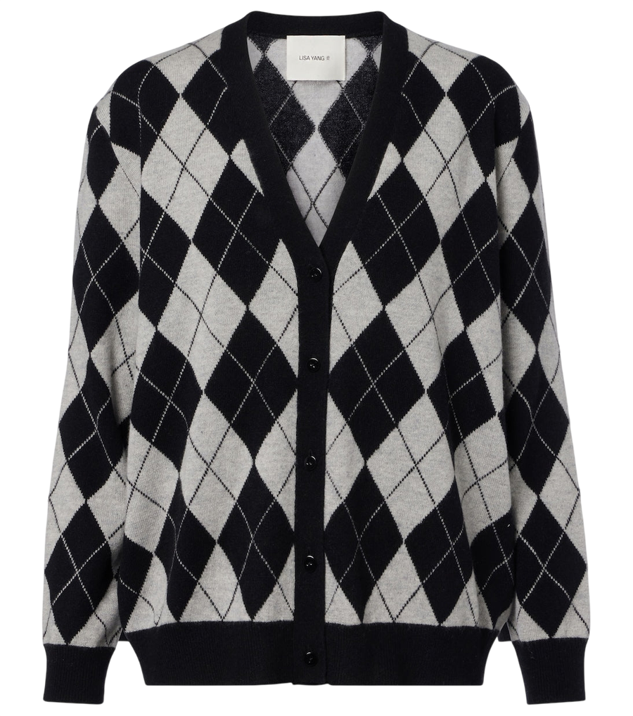 Lisa Yang Raelyn argyle cashmere cardigan