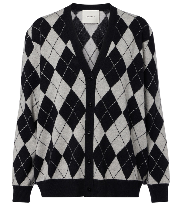 Lisa Yang Raelyn argyle cashmere cardigan