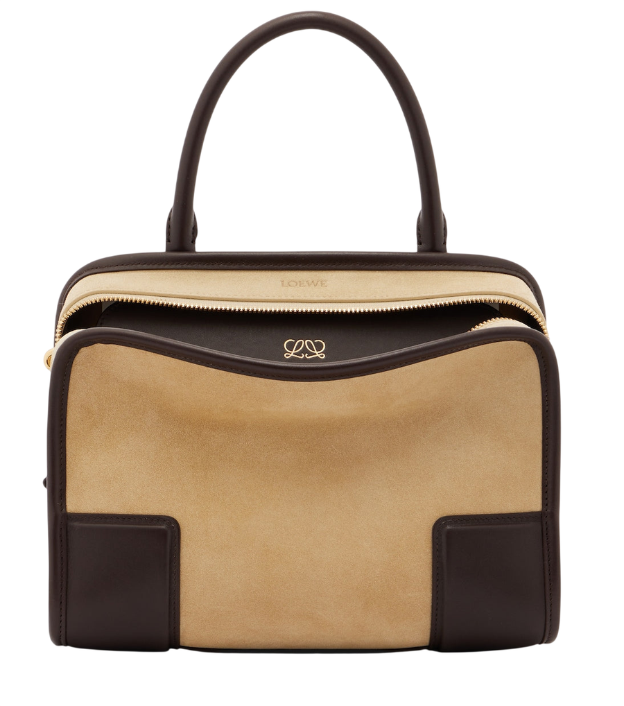 Loewe Amazona 180 Small suede top-handle bag