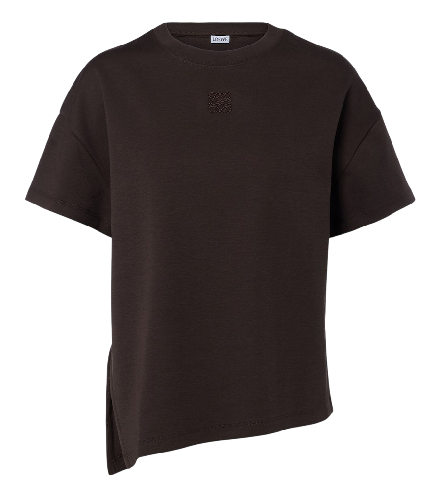 Loewe Anagram asymmetrical cotton-blend T-shirt