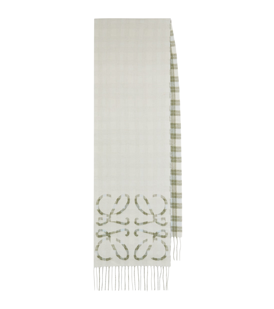 Loewe Anagram checked silk and cashmere scarf