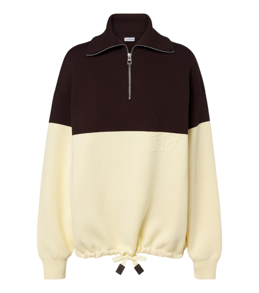 Loewe Anagram cotton-blend half-zip sweater