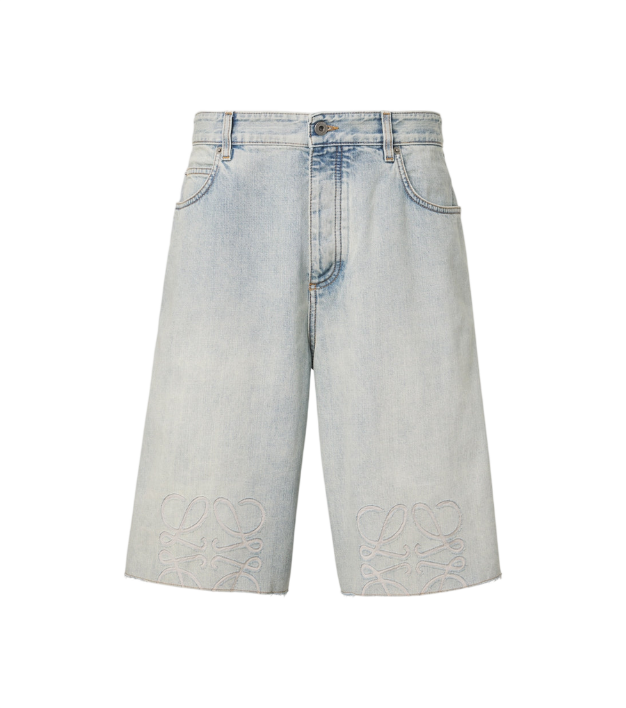 Loewe Anagram faded denim Bermuda shorts