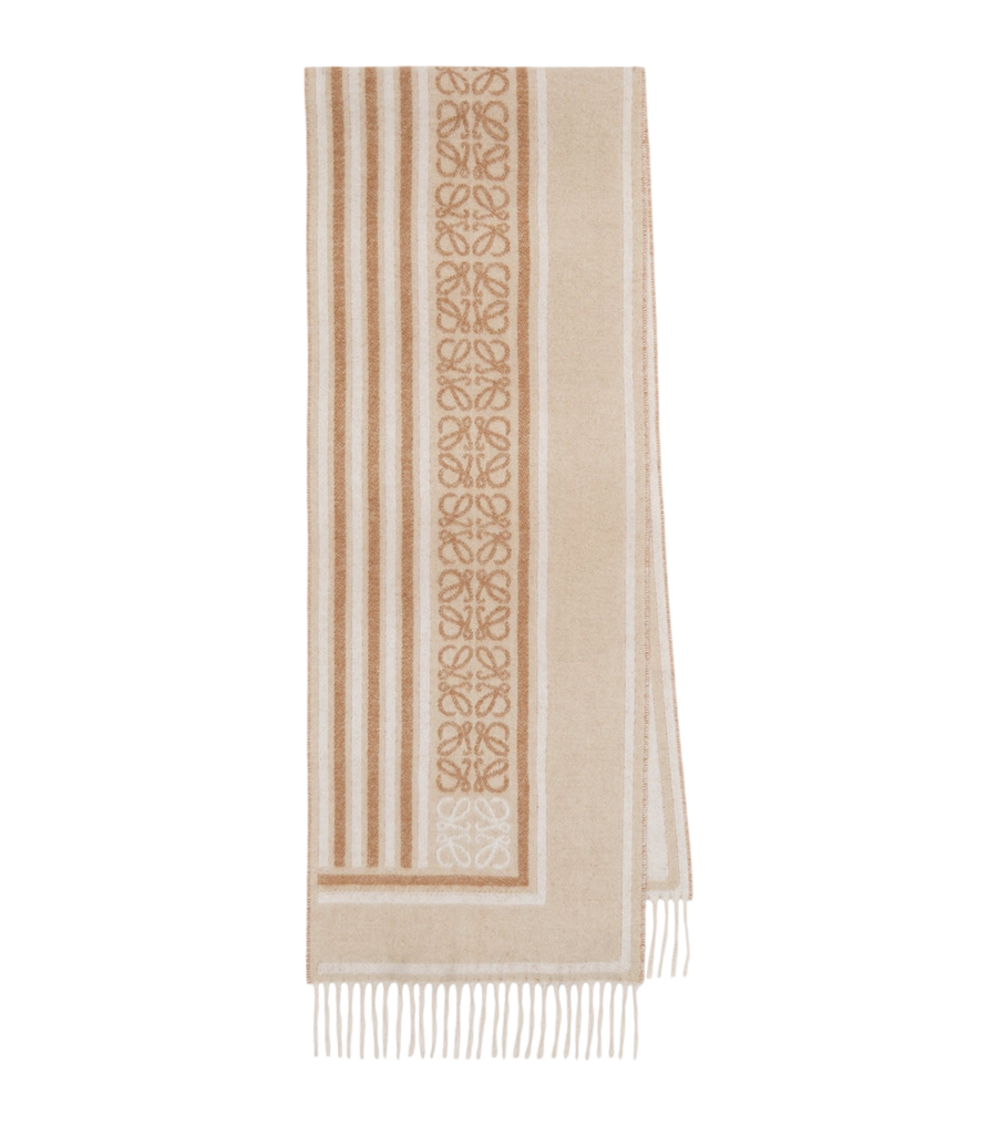 Loewe Anagram wool and cashmere jacquard scarf