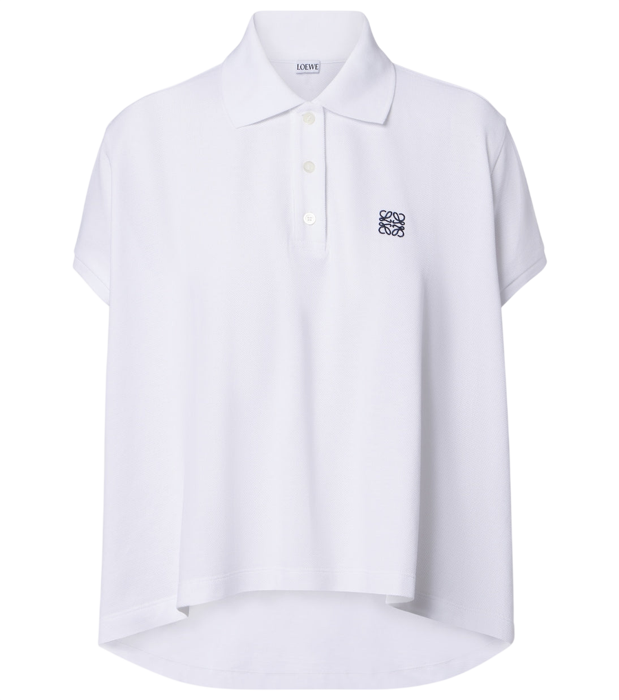 Polo de piqué de algodón asimétrico de Loewe