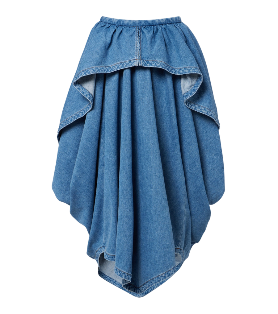 Falda midi vaquera asimétrica Loewe