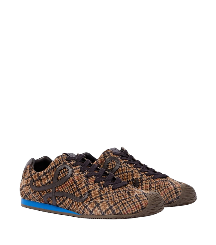Loewe Ballet Runner 2.0 checked suede sneakers [white-bg-processed] 1786461889126