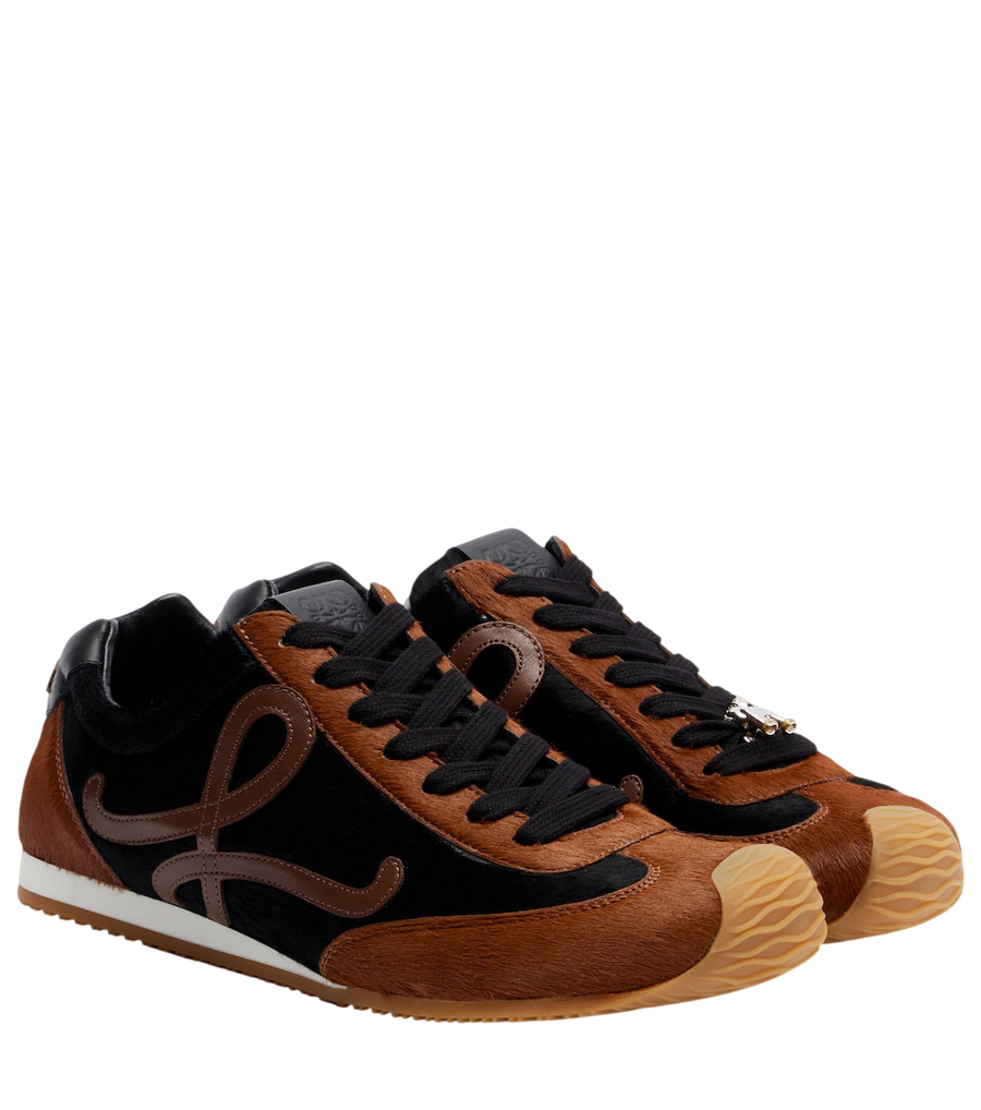 Loewe Ballet Runner 2.0 leather-trimmed calf hair sneakers