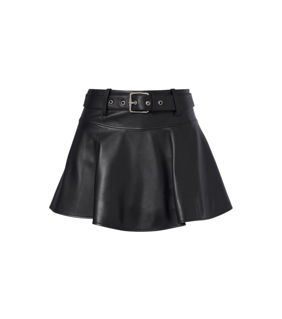 Minifalda de piel con cinturón de Loewe