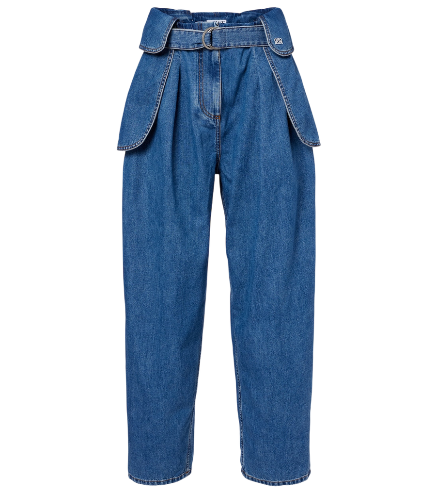 Jeans de pernera ancha con cinturón de Loewe