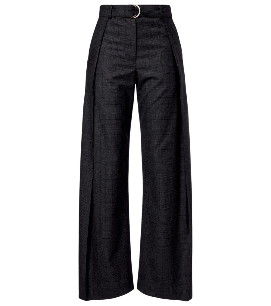 Loewe Checked belt wool barrel-leg pants
