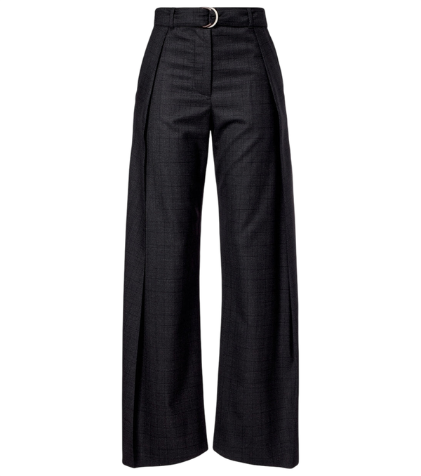Loewe Checked belt wool barrel-leg pants