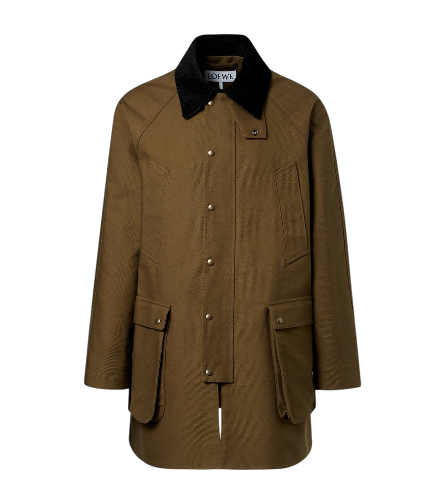 Loewe Corduroy-trimmed cotton drill coat