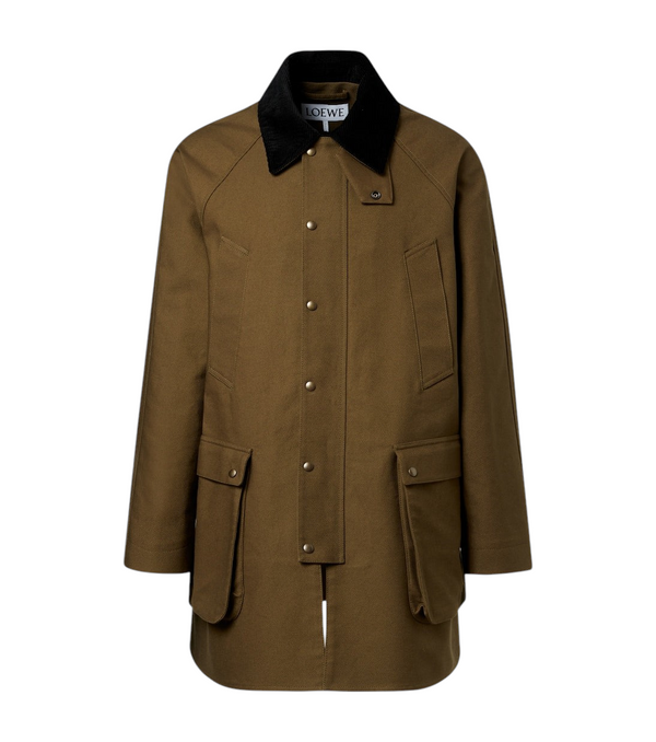 Loewe Corduroy-trimmed cotton drill coat