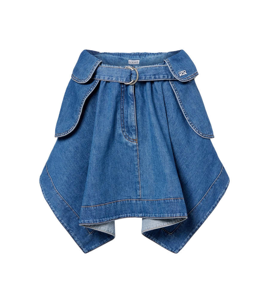 Minifalda vaquera con cinturón Double L de Loewe