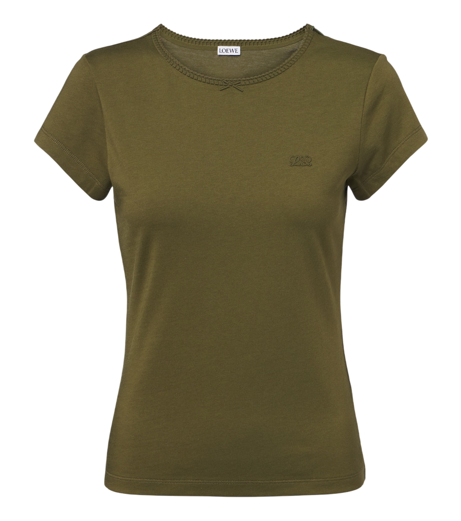 Camiseta de punto de algodón Double L de Loewe