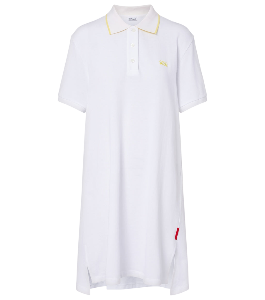 Vestido polo de piqué de algodón con doble L de Loewe