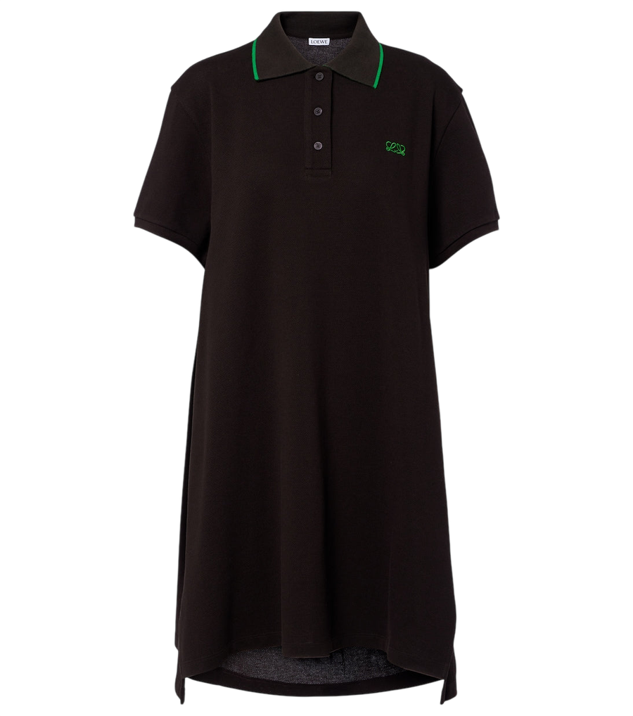 Vestido polo de piqué de algodón con doble L de Loewe