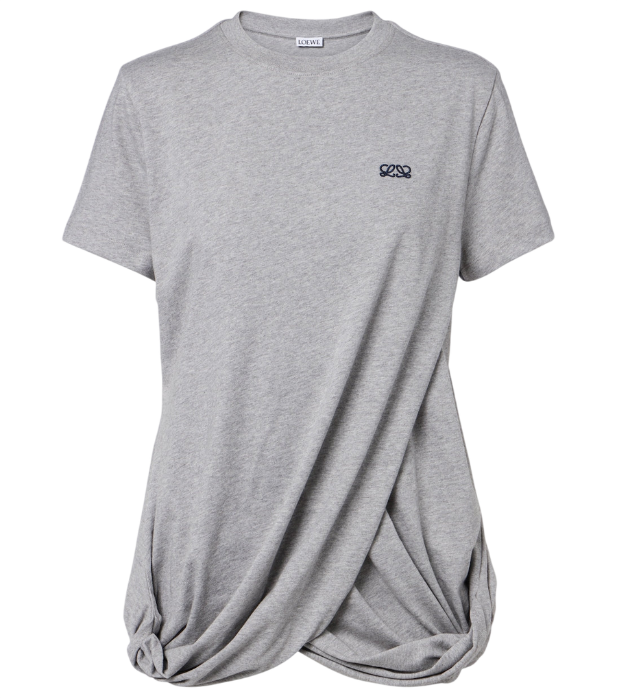 T-shirt Loewe en jersey de coton drapé avec logo Double L