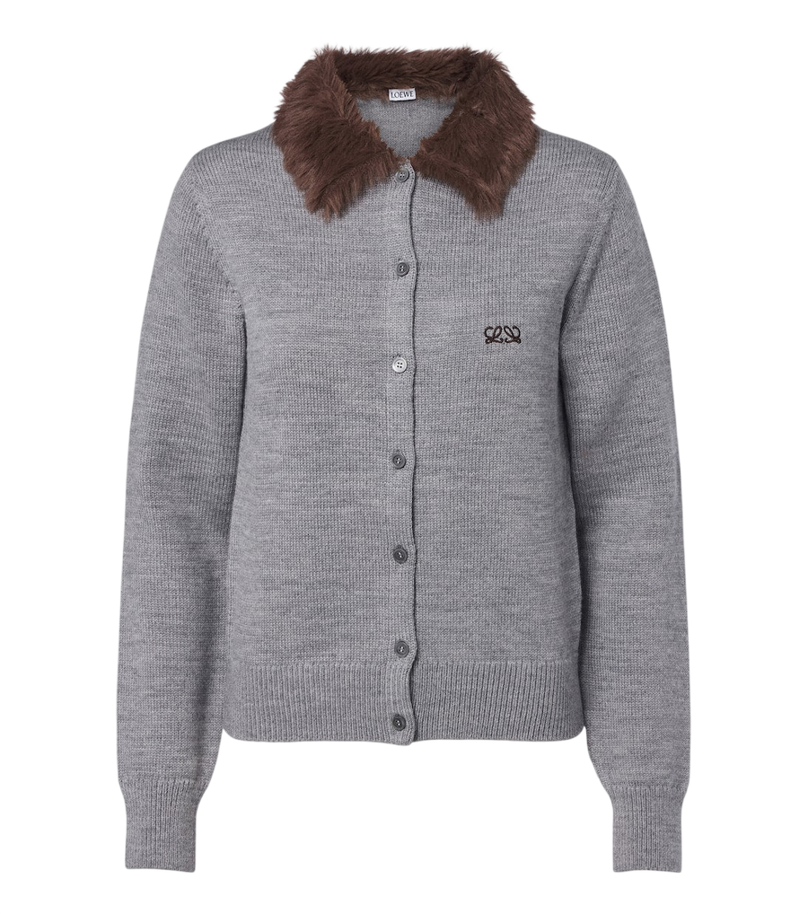 Loewe Double L ribbed-knit wool cardigan