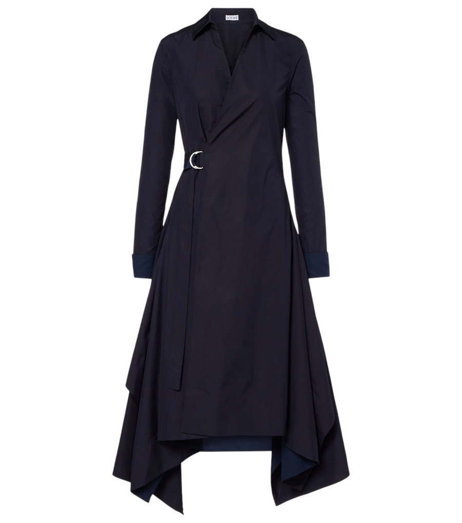 Loewe Draped cotton wrap dress