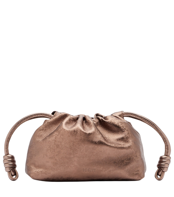 Loewe Pochette Flamenco Mini in pelle metallizzata