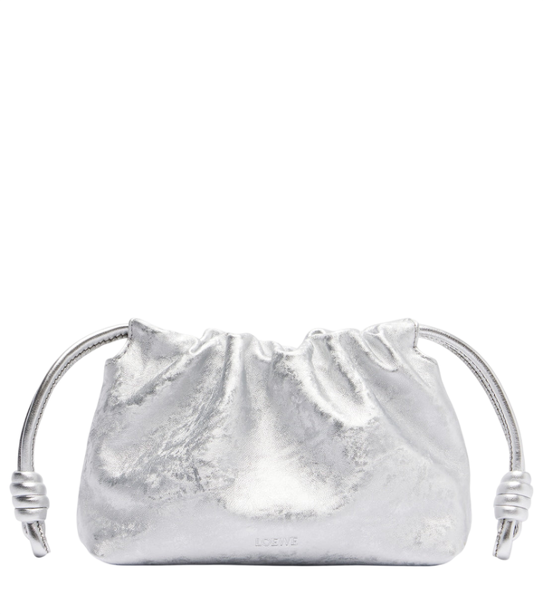 Bolso de mano mini Flamenco de piel metalizada de Loewe