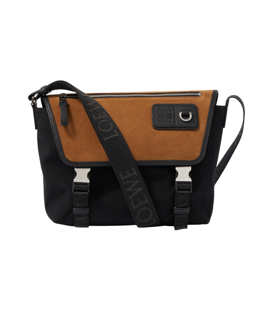 Loewe Flex Medium canvas and suede messenger bag