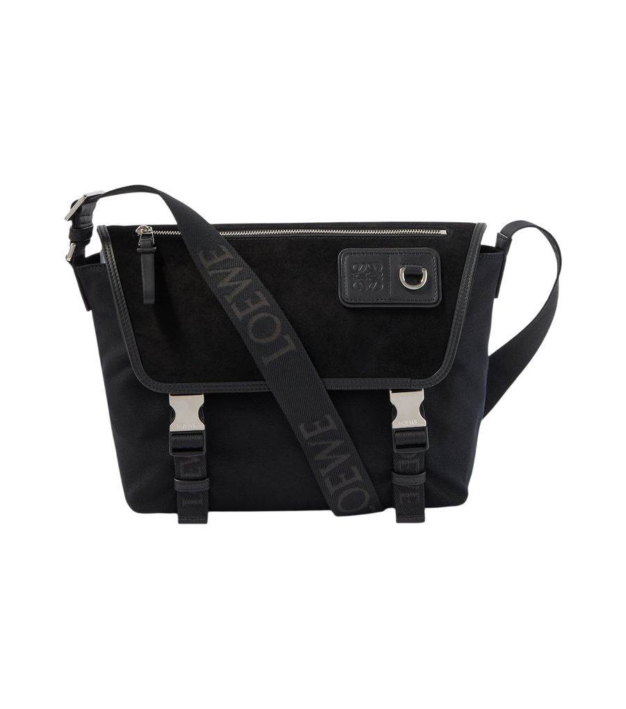 Loewe Flex Medium canvas and suede messenger bag