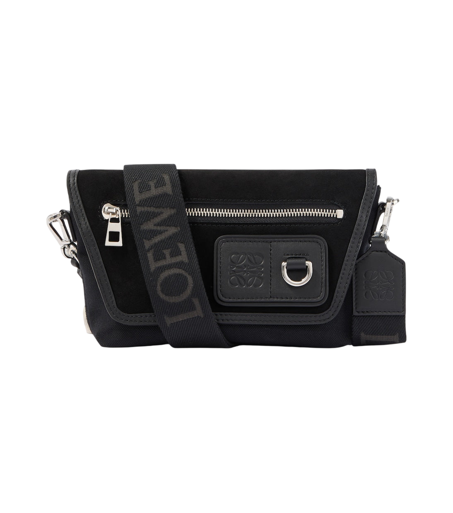 Loewe Flex Mini canvas and suede messenger bag
