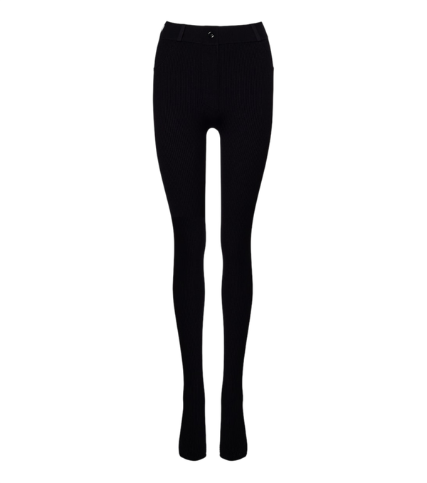 Leggings de punto acanalado con ribetes de piel de Loewe