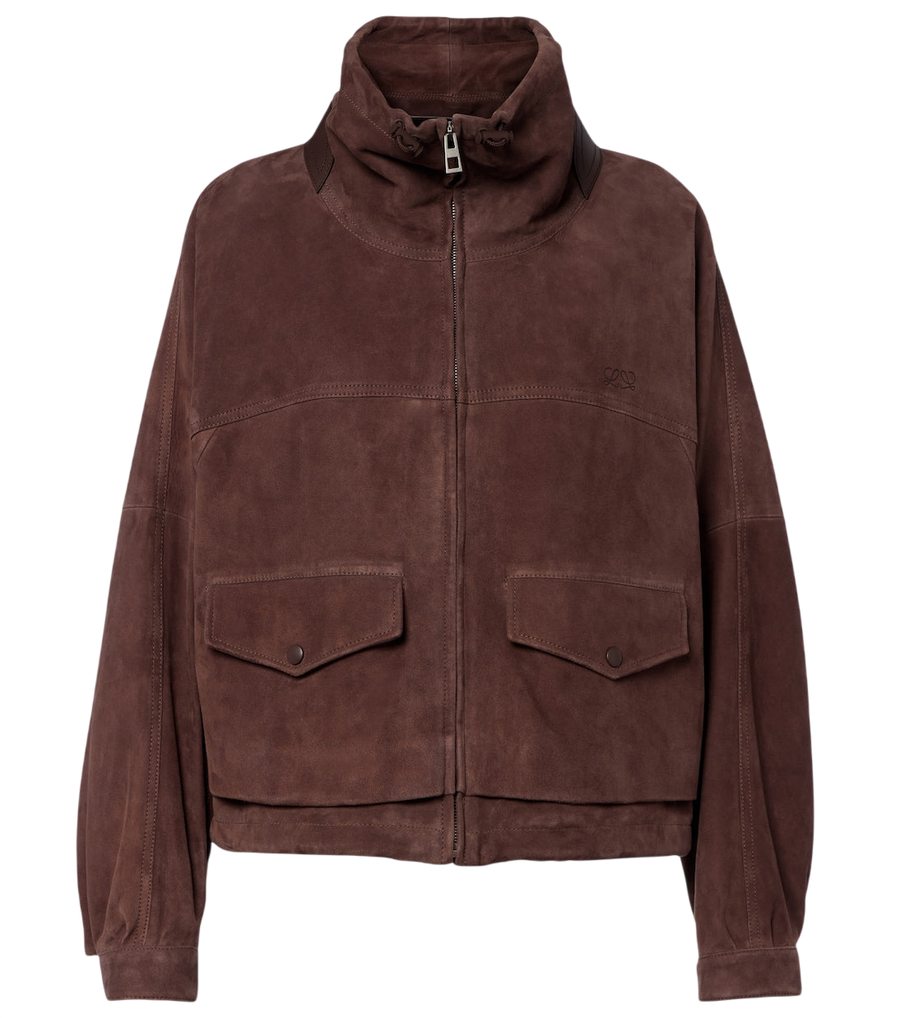 Loewe Leather-trimmed suede jacket